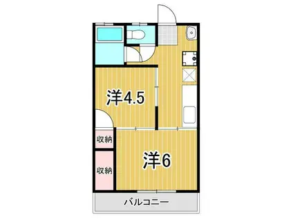 山中マンション(2K/3階)の間取り写真