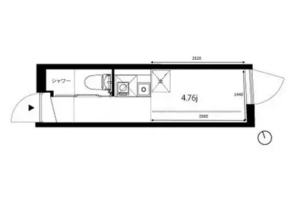 SU2472(ワンルーム/3階)の間取り写真