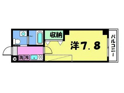 フラッティ衣笠(1K/3階)の間取り写真