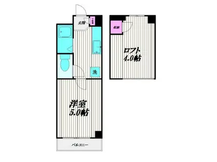 Fメゾン(1K/1階)の間取り写真