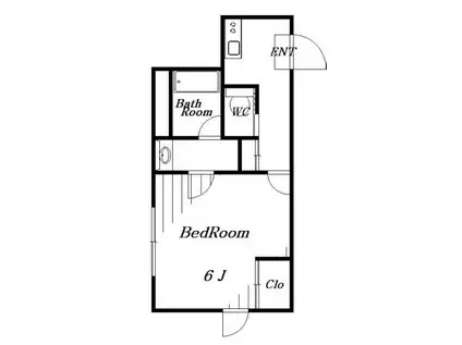 フォルビテッツァ松ヶ丘(1K/2階)の間取り写真
