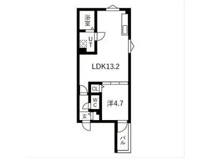 MS藤江(1LDK/1階)の間取り写真