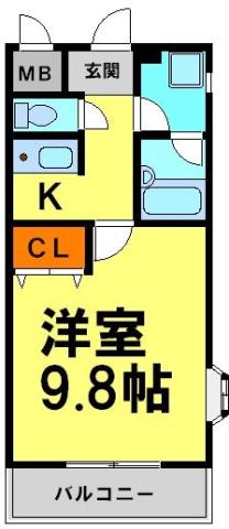 コーポサラーム(1K/1階)の間取り写真
