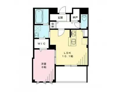 ラシーネ ベルピーノ(1LDK/1階)の間取り写真