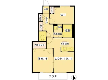 マーヴェラス柴崎(2LDK/1階)の間取り写真