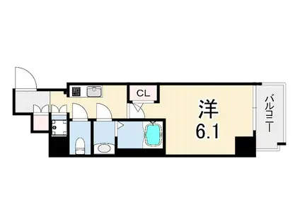 ワールドアイ神戸ウエスト(1K/3階)の間取り写真