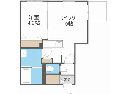 LIISA琴似(1LDK/4階)の間取り写真