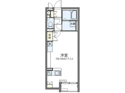 レオネクストリアーレ(ワンルーム/1階)の間取り写真