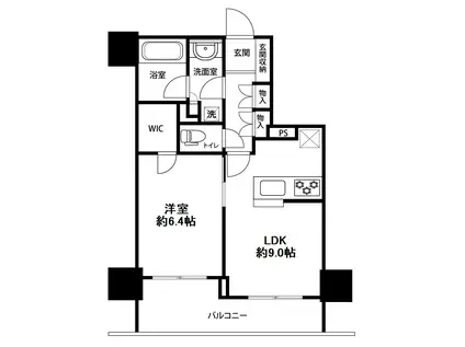 ライオンズ四谷タワーゲート(1LDK/8階)の間取り写真