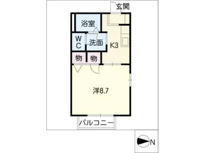 フォルス日比野(1K/2階)の間取り写真