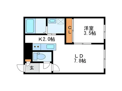 RU-BI-5 ルービーファイブ(1LDK/1階)の間取り写真
