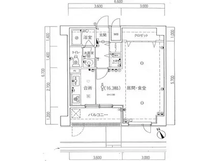 アルファコート麻生(ワンルーム/3階)の間取り写真