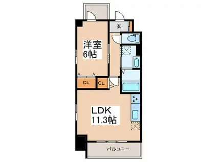 FAMILLE桜上水(1LDK/7階)の間取り写真