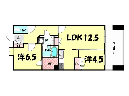 アーバネックス三宮磯辺通(2LDK/7階)の間取り写真