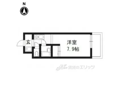 メディナ東寺(1K/3階)の間取り写真