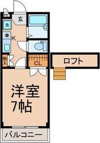 ラセーヌ柴田(1K/1階)の間取り写真