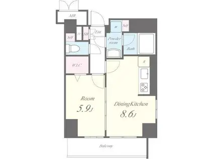 ドルチェドミール(1DK/2階)の間取り写真