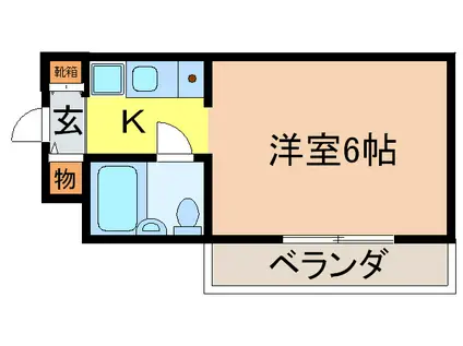 マスターズエル綾園(1K/1階)の間取り写真