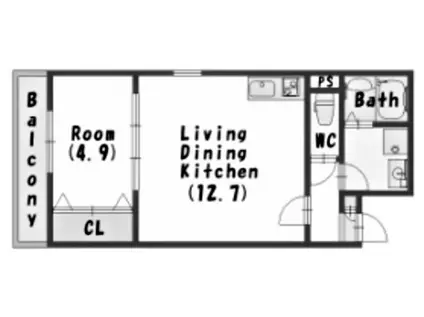 ジーメゾン明石魚住1(1LDK/3階)の間取り写真