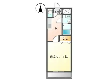 セブンタウン品野(1K/2階)の間取り写真