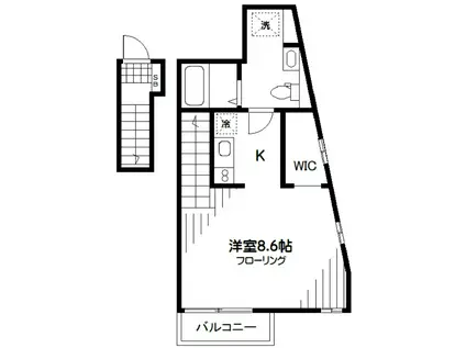 MONO-RIS(1K/2階)の間取り写真