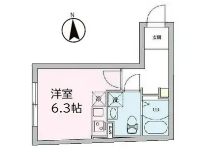 ALBA志茂(ワンルーム/2階)の間取り写真