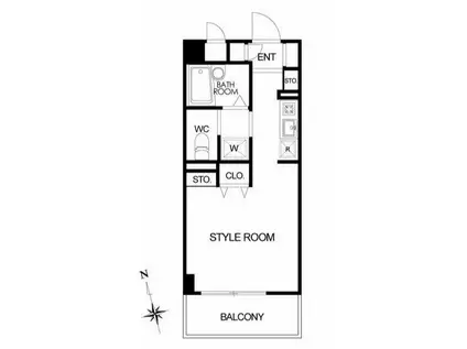 シャトーミニョン(1K/4階)の間取り写真