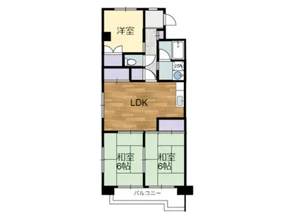 ハイツ団(3LDK/1階)の間取り写真