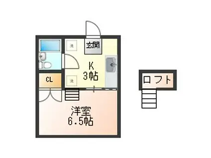 コーポ麻生2号棟(1K/1階)の間取り写真