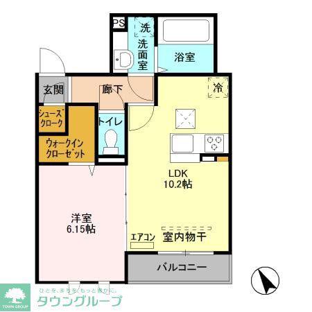ウィステリア(1LDK/1階)の間取り写真