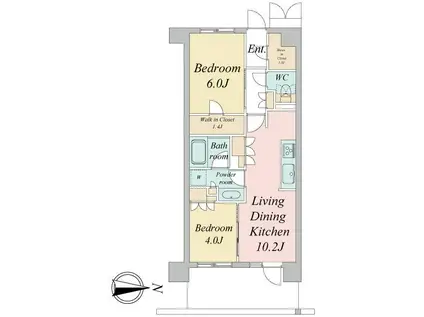 トラープランド蒼麗館(2LDK/4階)の間取り写真