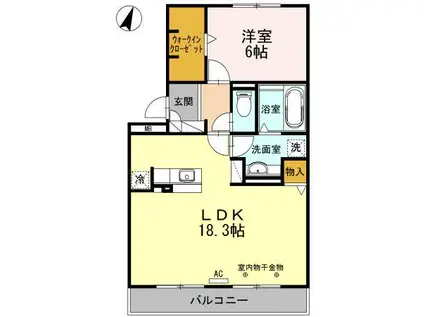 コンフォートS(1LDK/3階)の間取り写真