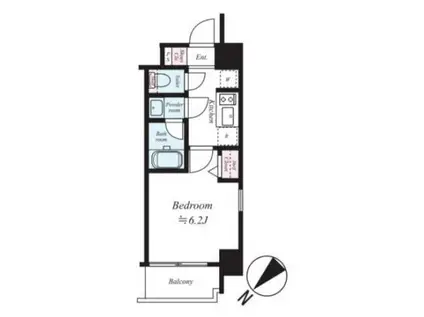 ハーモニーレジデンス東京ウエスト(1K/4階)の間取り写真