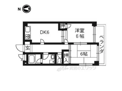 川崎ビル(2DK/3階)の間取り写真