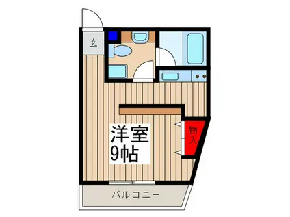 EVA鶴ヶ島(ワンルーム/3階)の間取り写真