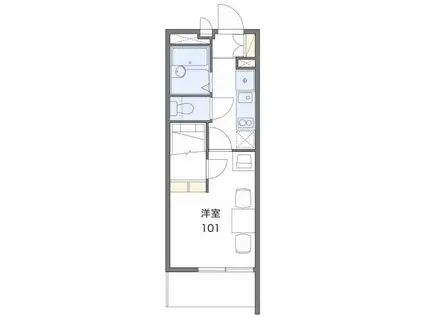 レオパレスセジュール高槻(1K/3階)の間取り写真