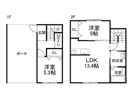 グランディール大通(2LDK/1階)の間取り写真