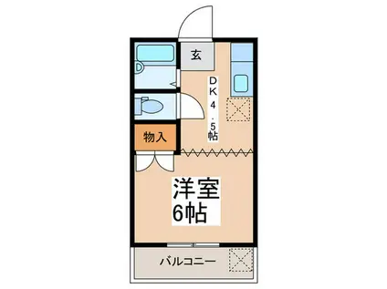 ベルシティハイツ(1DK/2階)の間取り写真