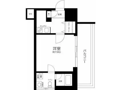 DUARES麹町(1K/6階)の間取り写真