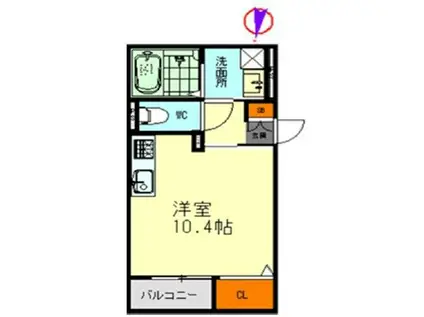 VACHERON(ワンルーム/1階)の間取り写真