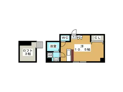 第二マルエービル(ワンルーム/1階)の間取り写真