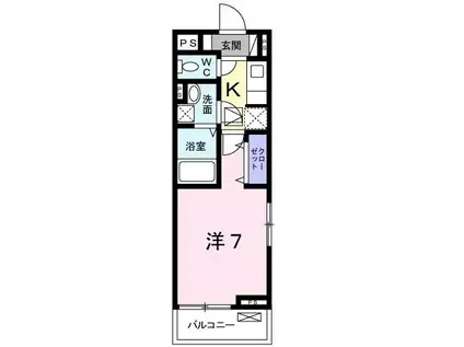 ヒミコ レジデンス 多摩桜B(1K/1階)の間取り写真