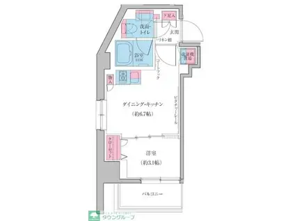 クレヴィアリグゼ雪が谷大塚(1DK/10階)の間取り写真