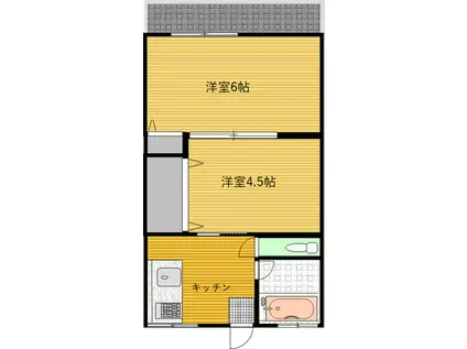 コーポ野辺(2K/2階)の間取り写真