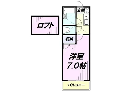 ディアパティオ(1K/2階)の間取り写真