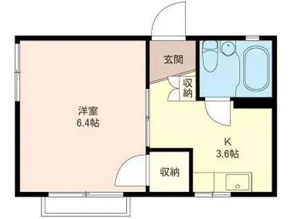 LUCE(1K/2階)の間取り写真