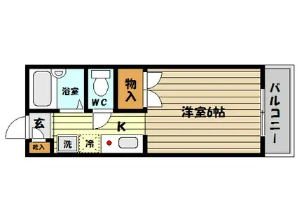 セゾン阪急御影(1K/1階)の間取り写真