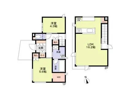 KIKORINONI(2LDK/1階)の間取り写真