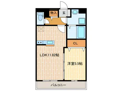 PRIMAVERA NAKAIZUMI(1LDK/1階)の間取り写真