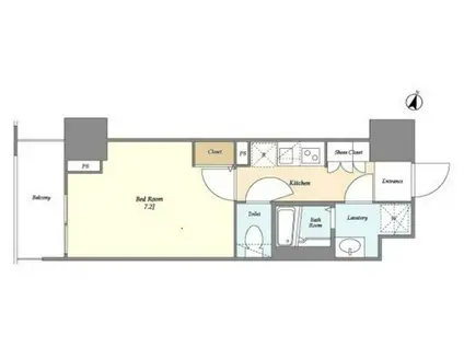 ビーピーアールレジデンス町田(1K/12階)の間取り写真